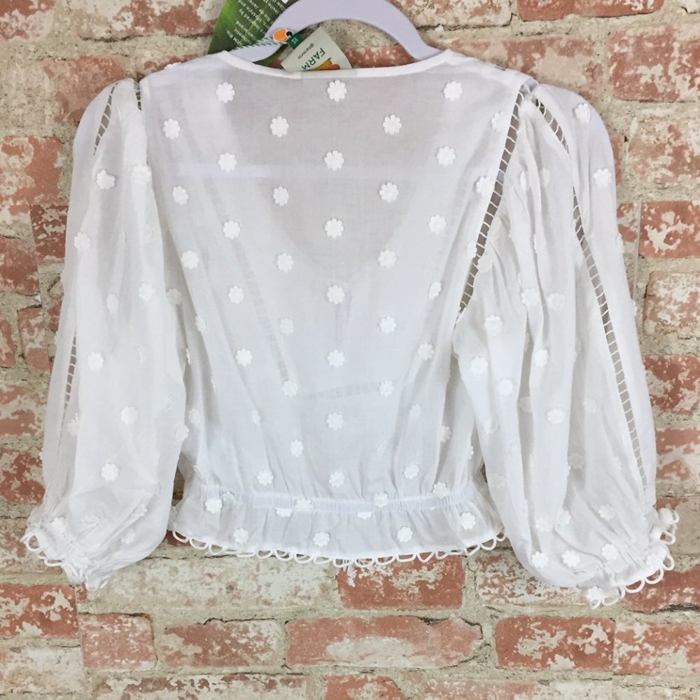 NWT FARM RIO Floral Applique Blouse - Picture 7 of 9